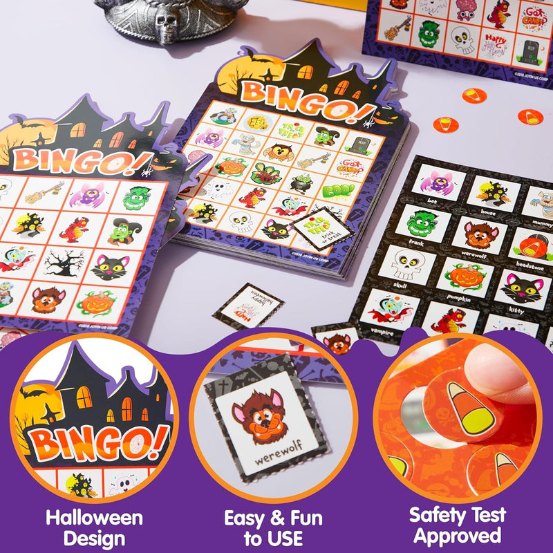 32Pcs Halloween Bingo Game Cards