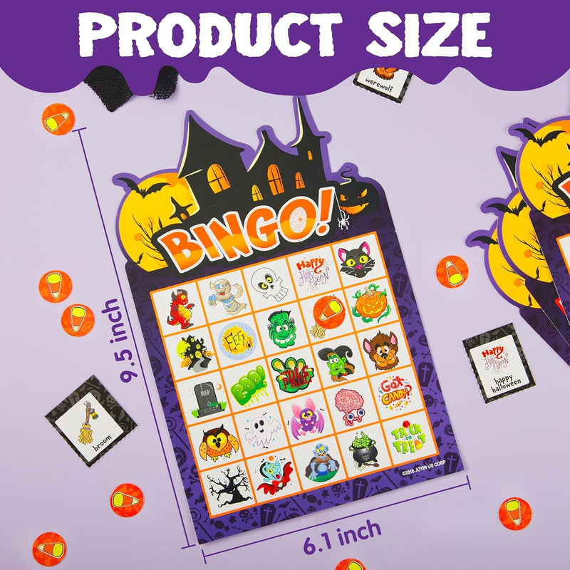 32Pcs Halloween Bingo Game Cards