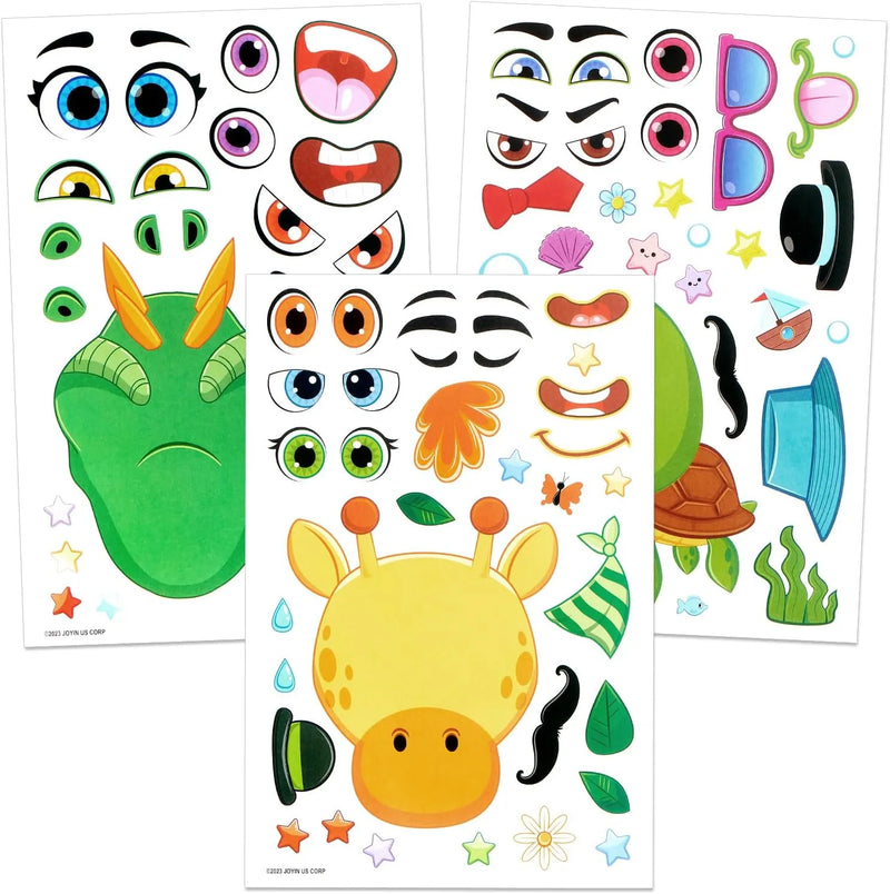 10in Animal Mix and Match Sticker Sheets, 36 Pcs