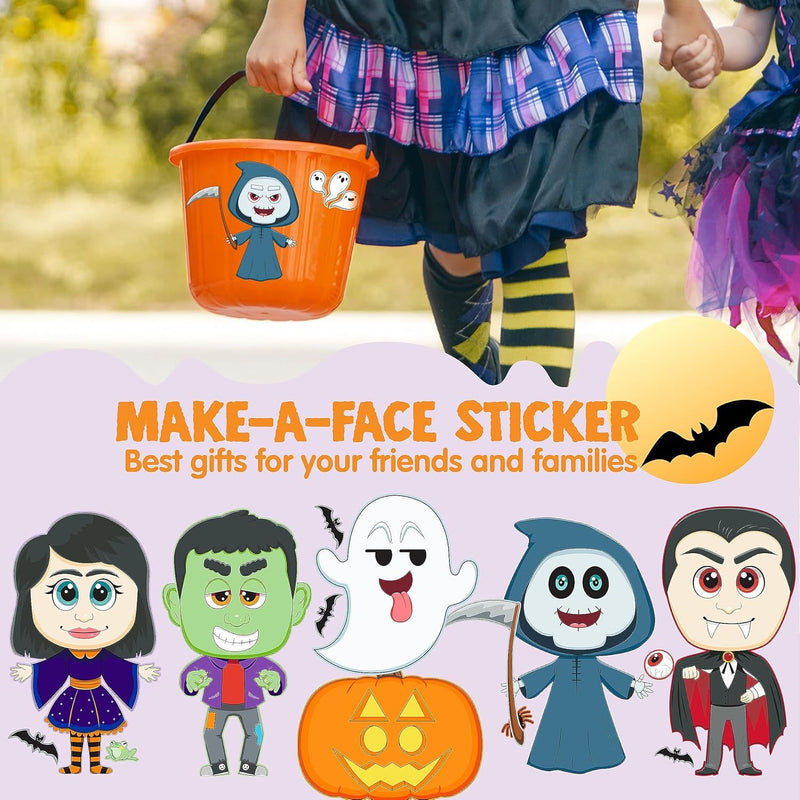 36PCS Halloween Make-a-face Craft Stickers Party Favors