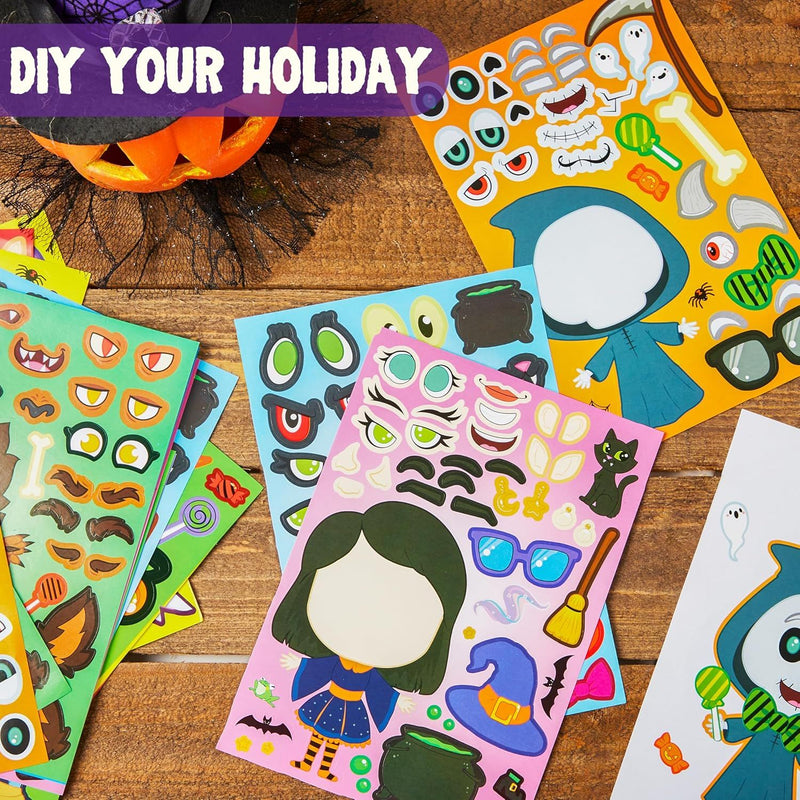 36PCS Halloween Make-a-face Craft Stickers Party Favors