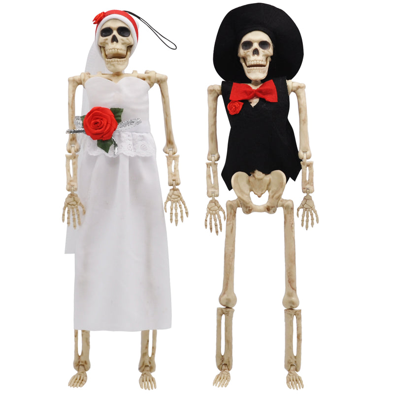 2 Pcs Poseable Bride And Groom Full Body Skeleton