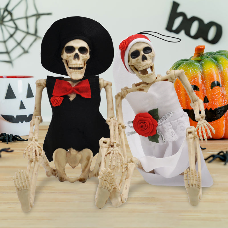 2 Pcs Poseable Bride And Groom Full Body Skeleton