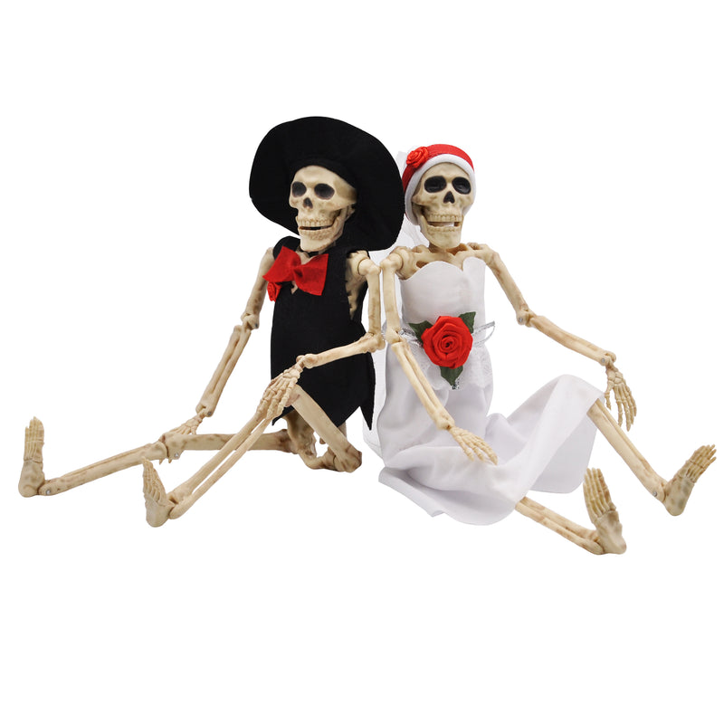 2 Pcs Poseable Bride And Groom Full Body Skeleton