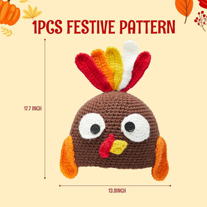 Thanksgiving Turkey Beanie Hat with Ear Flaps