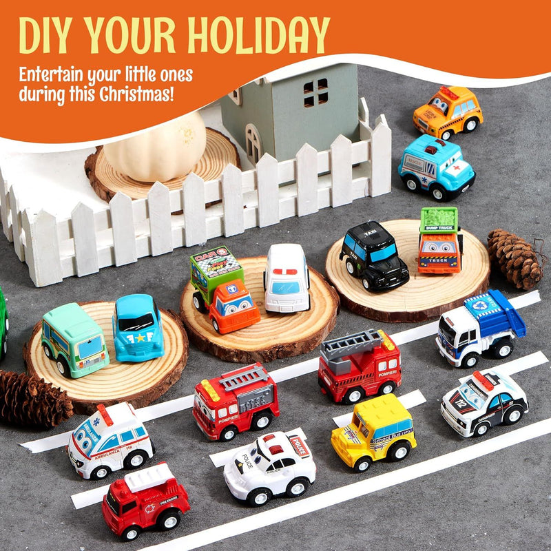 Advent Calendar for Kids with Pull Back Car Toys