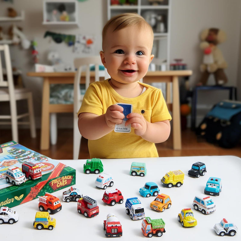 Advent Calendar for Kids with Pull Back Car Toys