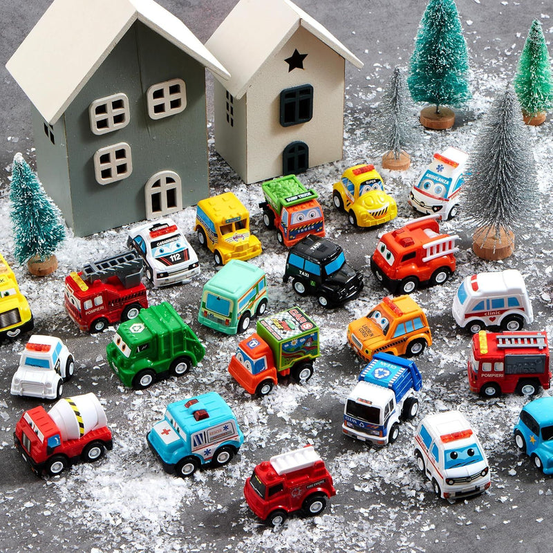 Advent Calendar for Kids with Pull Back Car Toys