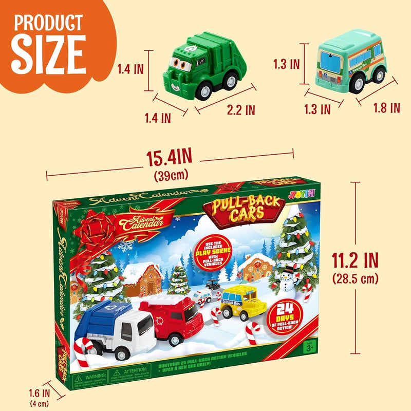 Advent Calendar for Kids with Pull Back Car Toys