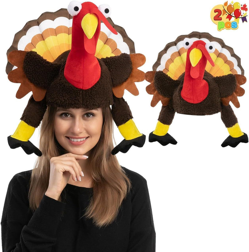 2PCS Thanksgiving Turkey Brown Wings Moving Hat