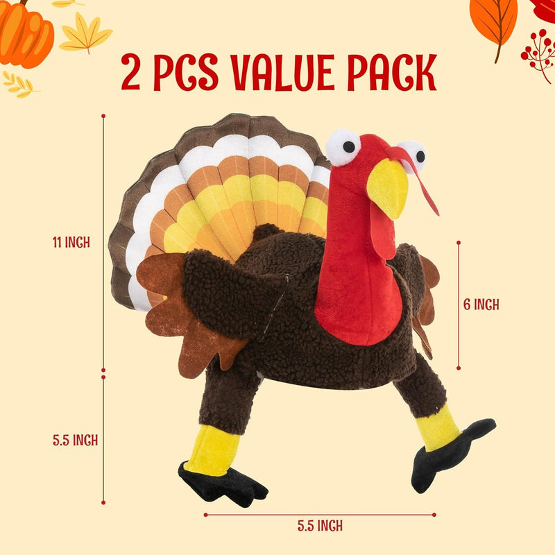 2PCS Thanksgiving Turkey Brown Wings Moving Hat