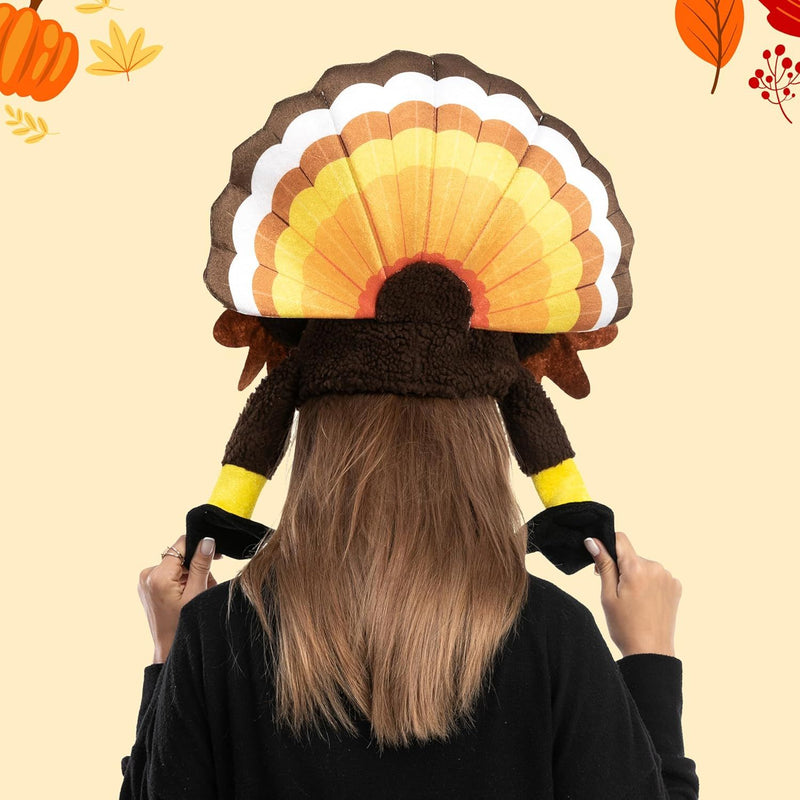 2PCS Thanksgiving Turkey Brown Wings Moving Hat