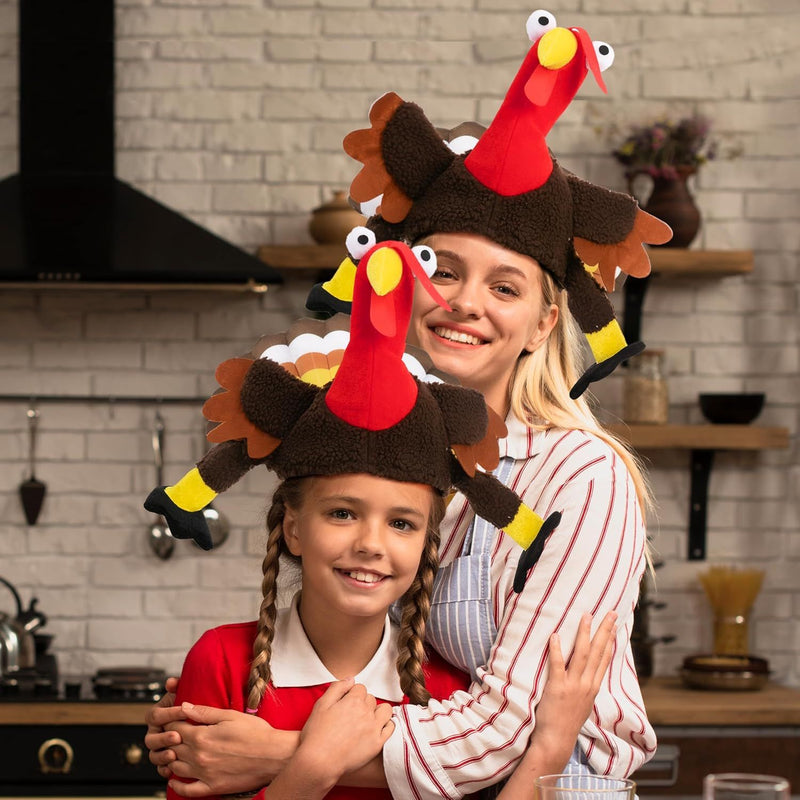 2PCS Thanksgiving Turkey Brown Wings Moving Hat