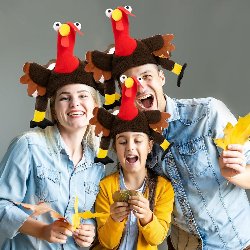 2PCS Thanksgiving Turkey Brown Wings Moving Hat