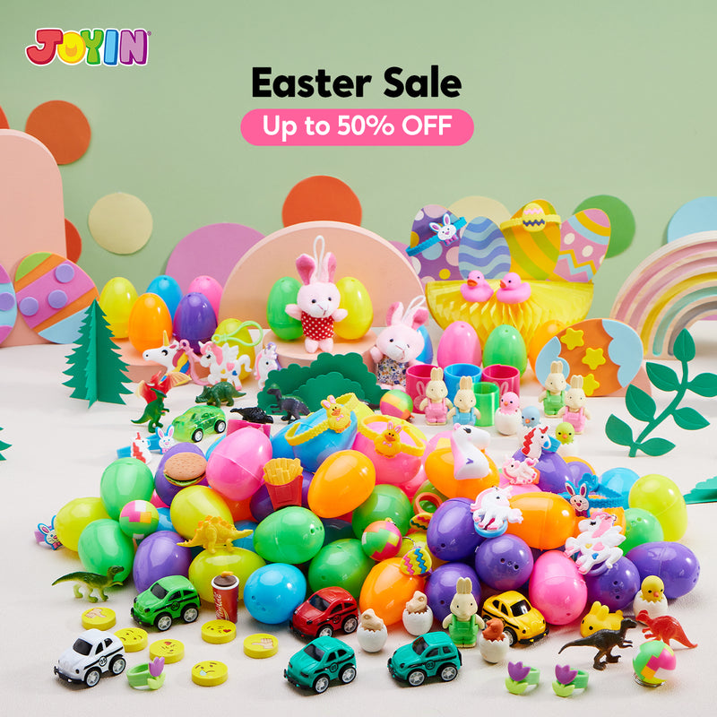 100Pcs 2.5in Toys and Stickers Prefilled Easter Eggs