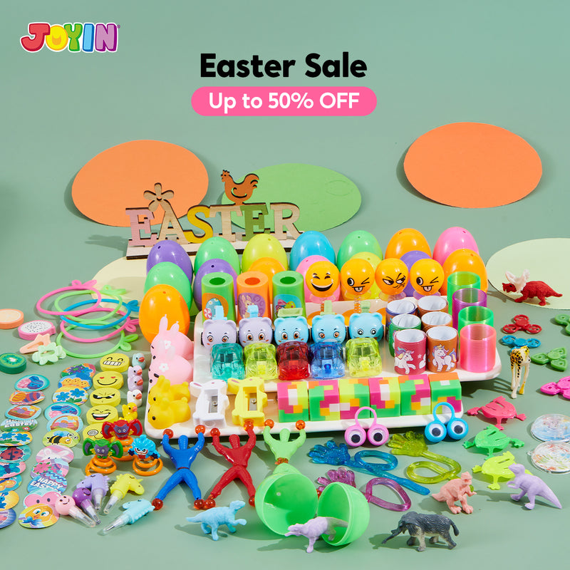 100Pcs 2.5in Toys and Stickers Prefilled Easter Eggs