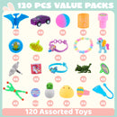 120Pcs 2.36in Pre-filled Easter Eggs with Toys and Stickers for Easter Egg Hunt
