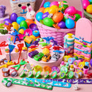 120Pcs 2.36in Pre-filled Easter Eggs with Toys and Stickers for Easter Egg Hunt