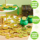 120Pcs St. Patrick’s Day Plastic Gold Coins Bulk with Patterns