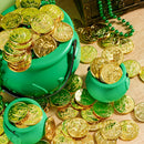 120Pcs St. Patrick’s Day Plastic Gold Coins Bulk with Patterns