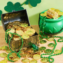 120Pcs St. Patrick’s Day Plastic Gold Coins Bulk with Patterns