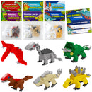 24Pcs Kids Valentines Cards with Dinosaur Building Blocks-Classroom Exchange Gifts