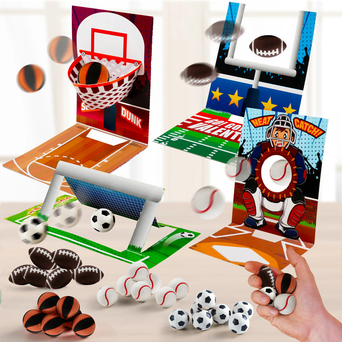 Valentine Sports Game Card And Erasers, 28 Pack -joyin