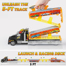 12 Die-Cast Foldable Decks Carrier Truck Toys with 2 Launchers, Lights & Sounds