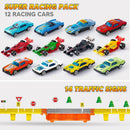 12 Die-Cast Foldable Decks Carrier Truck Toys with 2 Launchers, Lights & Sounds