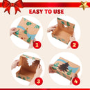 12 Foiled Kraft Christmas Cookie Boxes with Window 8.5in x 5.75in x 2.75in