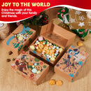 12 Foiled Kraft Christmas Cookie Boxes with Window 8.5in x 5.75in x 2.75in