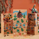 12 Foiled Kraft Christmas Cookie Boxes with Window 8.5in x 5.75in x 2.75in
