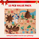 12 Foiled Kraft Christmas Cookie Boxes with Window 8.5in x 5.75in x 2.75in