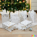 12 PCS Christmas Holiday Foil Silver Gift Bags 8in x4.5in x10.5in