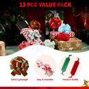 12 PCS Christmas Pull Bows with Ribbon 5inWide