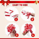 12 PCS Christmas Pull Bows with Ribbon 5inWide