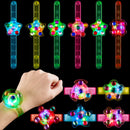 12 Pack LED Light Up Spinner Bracelets, Glow in The Dark Fidget Party Favors