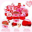 12 Pack Valentine Honeycomb Centerpieces for Table Decorations