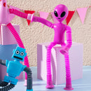 12 Packs Valentine’s Day Telescopic Suction Pop Tube with Cards, Kids Toys Party Favors