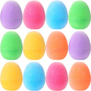 12Pcs 2.3in Plastic Flocked Easter Eggs Fillable for Easter Eggs Hunt