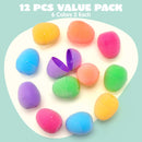 12Pcs 2.3in Plastic Flocked Easter Eggs Fillable for Easter Eggs Hunt