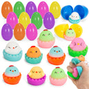12Pcs 3.03in Mochi Chicken Squishy Toy Prefilled Easter Eggs for Easter Egg Hunt