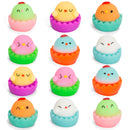 12Pcs 3.03in Mochi Chicken Squishy Toy Prefilled Easter Eggs for Easter Egg Hunt