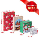 12Pcs 4 Size 12 Christmas Tone Pattern Designs Assorted Wrap Gift Set of Boxes