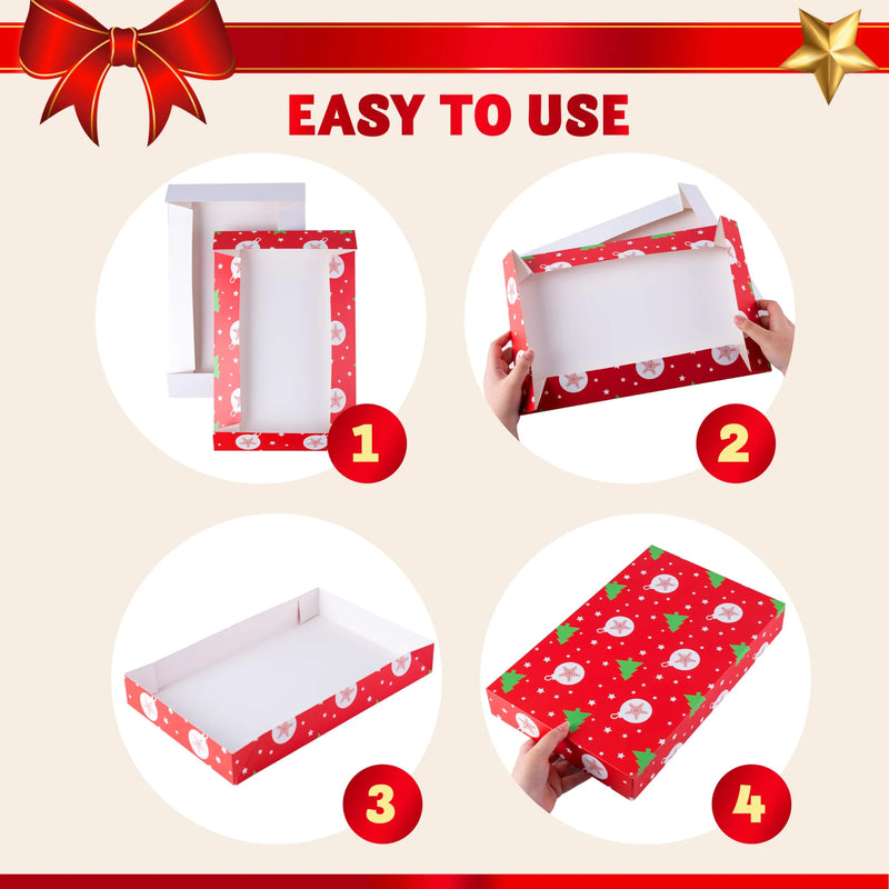 12Pcs 4 Size 12 Christmas Tone Pattern Designs Assorted Wrap Gift Set of Boxes