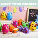 12Pcs 5.5in Colorful Printed Fillable Giant Easter Egg Shells