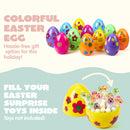 12Pcs 5.5in Colorful Printed Fillable Giant Easter Egg Shells