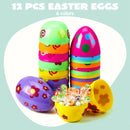12Pcs 5.5in Colorful Printed Fillable Giant Easter Egg Shells
