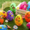12Pcs 5.5in Colorful Printed Fillable Giant Easter Egg Shells
