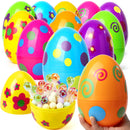 12Pcs 5.5in Colorful Printed Fillable Giant Easter Egg Shells